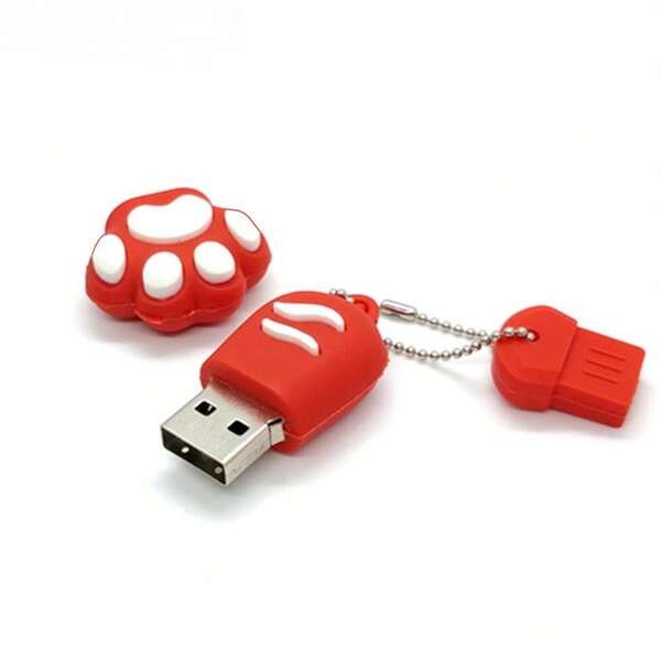BIYETIMI 1 buc pisică roșie labă stilou USB stick 64GB desene animate memorie stick 128GB 8GB cadouri creative pentru fete pentru copii U Dis