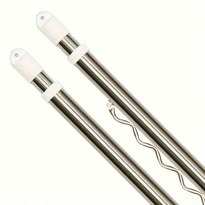 Clothes Drying Pole, Double-Structure Pipe With Durable Steel Pipe Covered With Clean Stainless Steel, Pipe Diameter 29.4mm, Load Capacity 50kg, Can Dry A Lot Of Laundry, Can Be Used Indoors And Outdoors, Freely Expandable, Laundry Pole, Laundry Rod, Hanger Hanging Pole, Set Of 2, 2.1m~3m