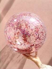 Glitter Beach Balls,Inflatable Coloured Confetti Beach Ball For Kids Adult Swimming Pool Balls,Blow Up Ball Water Recreation Balls Beachball For Pool Party Games Summer Beach - Multicolor - View 4