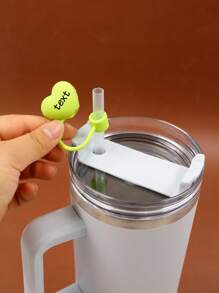 Étui en silicone personnalisé pour paille avec nom, étui personnalisé pour paille avec motif cœur, bouchon anti-poussière personnalisé pour paille, étui personnalisé mignon pour paille avec nom, multifonctionnel, compatible avec les tasses et bouteilles, décoratif, étudiants, travailleurs, enfants, anniversaire, fête des enfants, mariage, cérémonie de remise des diplômes, pendaison de crémaillère