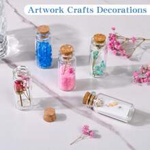 10/20/30/50pcs Mini 0.34oz Clear Glass Jars With Cork Stoppers - Ideal For DIY Crafts, Wedding Decor, And Party Favors | , Hand Wash Only, Oval-Shaped Transparent Bottles, Decorative Bottles