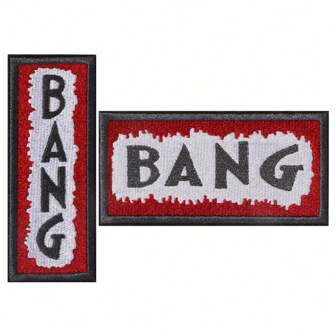 Parche bordado de hierro con la canción de Navidad "BANG", diseño festivo de Navidad para chaquetas, bolsas y manualidades DIY, Parche de bordado vibrante termoadhesivo, Decoración navideña