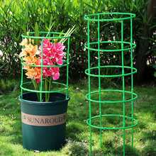 5/10Pcs Garden Plants Support Cages Sturdy Metal Plant Supporting Ring For Garden Enthusiasts Lovers - Green - View 1