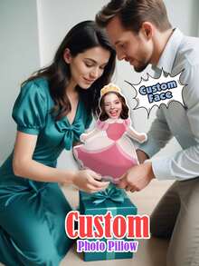 Customized Princess Shaped Pillow - Unique Humanoid Cushion With Personalized Face, Polyester Fiber, Knitted Mixed Color - Ideal Couple Gift, Decorative Pillow,Multi-Functional,Reusable,Ornamental,Exquisite,Stylish,Adorable,Colorful,Cute,Funny,Custom,Personalized,Customized,Unique,Ideal Gifts For Her,Ideal Gifts For Him,For Anniversaries,For Birthdays,Machine Washable, Digital Printing - Upload Pictures to Customize Pillows - View 3