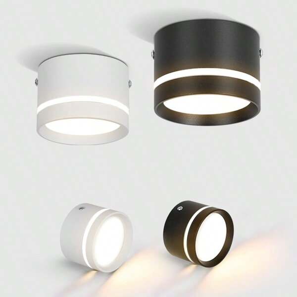 Einbauleuchte für die Decke, Makaron-Stil Deckenleuchte, fokussierter Lichtstrahl, schwarz/weiß bündige LED-Downlight-Montage, für Innenraumdekoration Zuhause, 3-Farben-einstellbar (Warm/Kalt/Neutral), geeignet für Schlafzimmer, Wohnzimmer, Esszimmer, Küche, Flur, Dachboden, Garage, Terrasse, Eingang, Geschäft, Bar, Café, Leseraum, Bekleidungsgeschäft