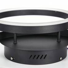 LED 吸顶灯，客厅吸顶灯 - 黑色客厅灯，现代调光，带遥控器，46W，双环，适用于卧室、书房、办公室、厨房、酒店、餐厅、饭厅 - 黑色 - 查看 9