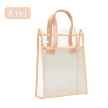 1pc A4 Double-Layer Handbag For Students, Transparent Thickened Multi-Function File Folder, PVC Waterproof Study Pouch, Large Capacity, Minimalist Desk Organizer, Stationery Supplies Subject Classification Bag, Suitable For Daily Commuting,Back To School,School Supplies