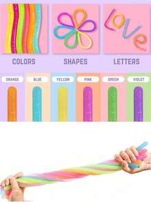 5/10/20/30pcs Random Color & Style Sensory Fidget Toys - Stretchy String Stress Relief Toys, Help Relax Body And Mind - Relieve Stress, Assist In Treatment Of ADHD, ADD, OCD, Autism - Multicolor - View 6