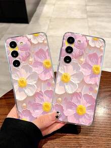 1 件花卉绘画设计透明软保护手机壳适用于三星 Galaxy A04e/12/A13/A14/A34/A50/A52/A53/A54/S21/S22/S23/S24/S25/S25 超防水防震防摔防刮 - 無色 - 查看 3