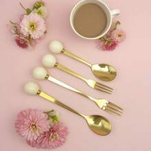 1/2/4/6 pièces Set de fourchette et de cuillère en acier inoxydable de luxe - Couverts mini élégants avec finition miroir - Idéal pour le thé de l'après-midi, les mariages, les cafés et les voyages - Cadeaux de vaisselle haut de gamme pour les femmes, les remises de diplômes, la fête des mères et les anniversaires - résistants à la rouille