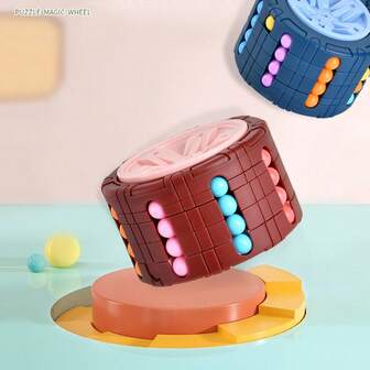 Children's Magic Cube Finger Toy, Bead Rolling Puzzle, Double-Sided Bead Maze, Stress Relief Gyro Toy