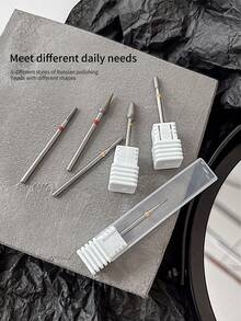 6件套多功能俄罗斯前磨头美甲工具，去除角质层、老茧、硬化皮肤，优质不锈钢磨具套装，适用于美甲沙龙和个人用户