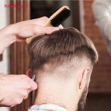 1pc Bamboo Handle Boar Bristle Brush, Natural Hairstyle Shaping And Cleansing Brush, Suitable For Grooming Hair, Frizz Control, Suitable For All Hair Types With Smooth Finish