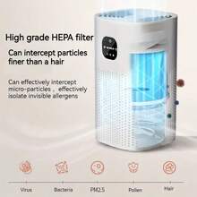 1 Piece Smart Touch/Air Purifier With Real HEPA Filter , USB Powered, 36V Or Below, Battery Free, Wireless, Home Air Helper - White - View 4