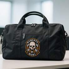 1pc Memento Mori Embroidered Patch - Skull & Roses Design, Iron-On/Sew-On Applique For DIY Clothing And Accessories, Mixed Colors, Gothic Style, Perfect For Halloween Or Everyday Fashion, Halloween Decoration