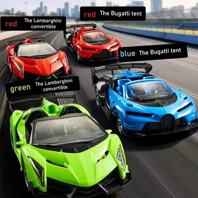 大型遥控汽车玩具，可转换四驱遥控漂移高速车，抗碰撞遥控漂移赛车，运动型轿跑车模型车玩具，儿童玩具，高速竞赛遥控车，红色/蓝色，4通道，1:18比例大型漂移赛车