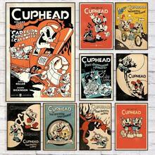 1pc Video Game Cuphead Retro Poster Nhân vật Anime Vintage Poster In Canvas Tranh Treo Tường Nghệ Thuật Nhà Hàng Phòng Khách Trang Trí Nhà Khung Tùy Chọn - Nhiều màu - Xem 1