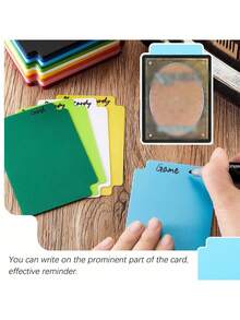 Séparateurs de cartes de collection pour boîte de rangement, diviseurs de pages de cartes multicolores, 10 couleurs de séparateurs de cartes avec onglets, cartes de séparation en plastique pour bureau, jeux de cartes, cartes sportives, cadeau d'Halloween et de Noël - Multicolore - Voir 7