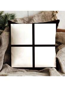 4pcs Set Modern Square Pattern Throw Pillow Covers, Soft & Skin-Friendly Polyester, Contemporary Style Home Decor For Living Room Sofa, 18"X18", Zippered Design - Inserts Not Included