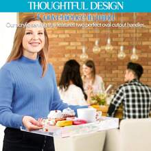 1 Stück transparenter, eleganter, moderner, rechteckiger Acryl Präsentations-Tablett mit Griff für Lebensmittel, Obst, Kosmetik, Parfüm und Frühstücks-Aufbewahrung, geeignet für alle Anlässe