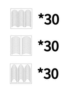 12 Sheets 456 French Manicure Art Stickers, 3 Designs Self-Adhesive Nail Tips DIY Decoration Templates Tool Guide (3 Moon Shape Designs, 12 Sheets)