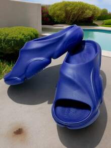 Sandalias De Hombre Baño Playa Alberca Chanclas Huaraches - Azul - Ver 4