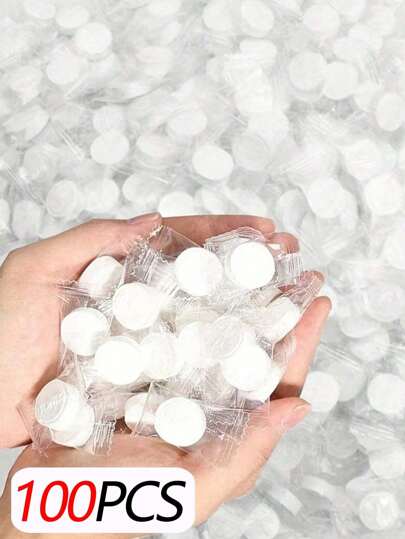 100/50/30/20/10pcs Disposable Compressed Face Towels, Individually Packaged Transparent Packaging Cleansing Wipes, Portable Travel Compressed Face Wash Cloths