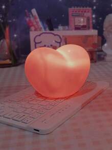 1pc Pink Heart-Shaped Night Light Baby Light, Cute And Romantic Pink Heart-Shaped LED Plastic Night Light Bed Lamp, Available In S And M Sizes, Used For Bedroom Decoration, Children's And Baby Room Decoration Night Light Bed Lamp Baby Light