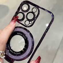 Magnetic 1pc Plating Flash Ring Holder Phone Case For Compatible With IPhone 16 16 Pro Max 16 Plus 16Pro 15 15 Plus 15Pro 15Pro Max 14 13 12 11