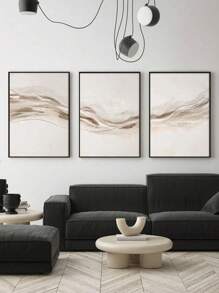 3 pièces de décoration murale moderne, impressions d'œuvres d'art abstraites à texture neutre, peintures sur canevas de lignes abstraites beiges, œuvres d'art décoratifs contemporains, art mural, peintures classiques, esthétique de la pièce, décoration de la maison, cadeau idéal, cadre en option