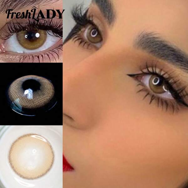 FRESH LADY Zufallsfarbe Gratis Abgabe Freshlady Bassia braune farbige Kontaktlinsen, 1 Jahr Einweglinsen