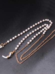 Popular Women's Pearl Textured Eyeglass Chain, Minimalist Anti-Slip Anti-Lost Mask Chain, Pearl Hanging Chain