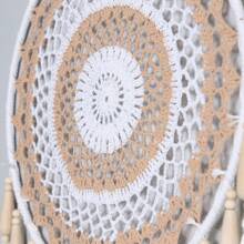 1 pezzo Acchiappasogni bohémien, decorazione da parete con nappe bianche, decorazione domestica intrecciata a mano da 30 cm/12 pollici, campanellino dell'albero della vita, accessorio per sfondo di soggiorno o sala da pranzo