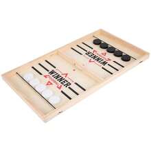 1PC Wooden Table Top Quick Hockey Battle Game Paced Slingshot Puck Board Game Sling Puck Winner Party Game Adult Family Game Desktop - Multicolor - View 6