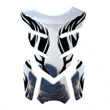 1pc Motorcycle Tankpad Sticker Fishbone 3D Tank Pad Stickers Oil Gas Protector Cover Decoration Flame Motorcycle Accessories - Multicolor - View 10