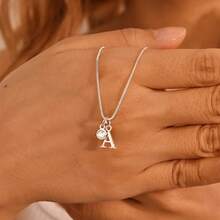 Gold Initial Necklace With Birthstone, Initial And Birthstone Necklace, Birthstone Letter Necklace, Birthday Gift, Christmas Gifts - Multicolor - View 13