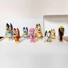 Bluey 8pcs /4pcs Of Bruy's Handmade Dolls, Small Dog Bingo Joint Movable Dolls, Car Mounted Scenery Ornaments