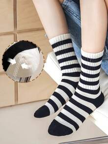 5 Pairs Solid Color Mid-Calf Socks, Sporty Socks, Couples Long Tube Socks - Multicolor - View 7