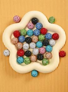 10/20/30/50/100 pièces Perle de strass plat en verre blanc de 10 mm, boule à facettes Disco, convient pour la fabrication de bijoux, bracelets DIY, colliers, boucles d'oreilles et travaux d'artisanat