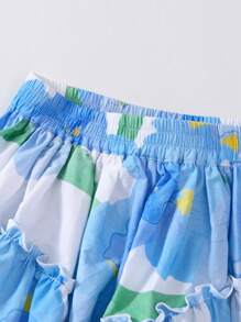 Annil Summer Children's Clothing: A Woven Printed Skirt For Girls And Adults