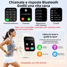 Hwagol Orologio intelligente aggiornato 2025 (rispondere/effettuare chiamate), display da 1,85 pollici, capacità batteria 230mAh, adatto per uomo e donna, tracker fitness, modalità sport multiple, contapassi calorie, monitoraggio del sonno, monitoraggio della frequenza cardiaca, compatibile con iOS e Android