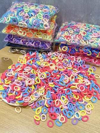 50pcs/100pcs Colorful Elastic Hair Ties, Cute & Durable Hair Accessories For Girls