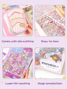 34/17 片装超大号装饰 DIY 房屋贴纸、景观贴纸、场景贴纸（30 张材料纸 + 20 张背景卡）、3D 微缩房屋微景观贴纸、风景贴纸、手册贴纸、小型房屋场景分类贴纸，可重复使用，多种尺寸可选