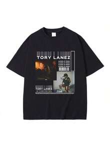Rapper Tory Lanez Alone At Prom Music Album Graphic Print T-Shirt Men Women Hip Hop Rap Oversized Tshirt Male Vintage T Shirts -Versatile Basic T-Shirts,Street Style,Artistic Expression - 黑色 - 查看 1