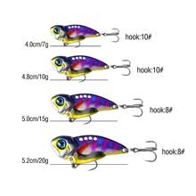 8Pcs Metal VIB Lure 7g 10g 15g 20g Sinking Casting Lure 3D Printing Spoon Spinner Balancer Jig High Sensitivity Artificial Hard Bait For Bass/Perch/Trout