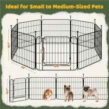 20" Tall Foldable Dog Playpen Panels With Door 8 Panels Black