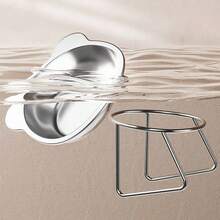 1 件装不锈钢猫耳加高宠物碗，猫狗通用，易清洗，防碎，保护宠物颈部，食盆