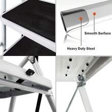 Royalswill Step Steps Foldable With Non-Slip Wide Platform, Ideal For Home/Kitchen/Garage/Office/Market/Garden - 4-Steps-Black - 查看 5