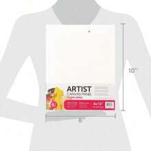 Studio Canvas Panel, 8"X10", 6 Pack, 100% Cotton Acid , White, Academic Canvas, For All Skill Levels
