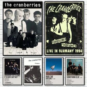 1 pieza/3 piezas de Pósters de arte de pared con opción de marco, portada del álbum de la banda C-CranBeRries, póster de arte de pared, impresión resistente al agua para decoración del hogar, sala de estar, bar, pasillo, estética